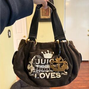 Juicy Couture GRAIL!! Brown & Gold Shoulder Bag velour vintage